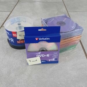 Assorted Blank CD-R & DVD+R, 72 total